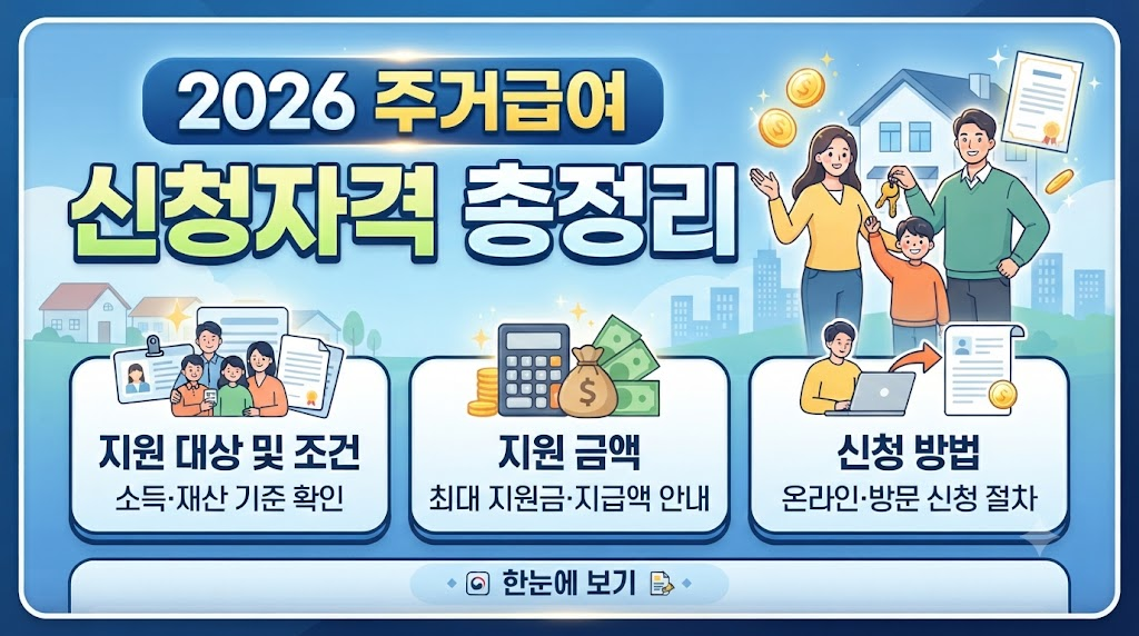 2026 주거급여 신청자격 및 지원금액 확인