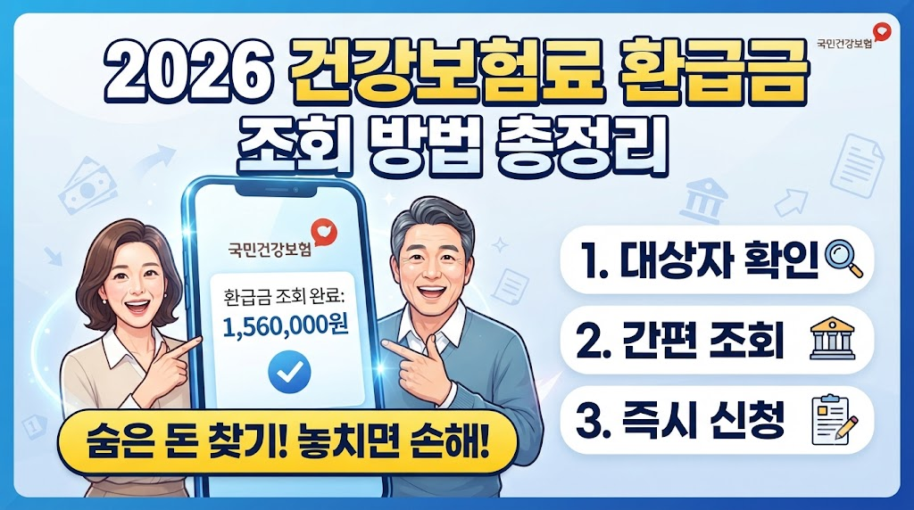 2026 건강보험료 환급금 조회 및 신청방법 총정리 썸네일